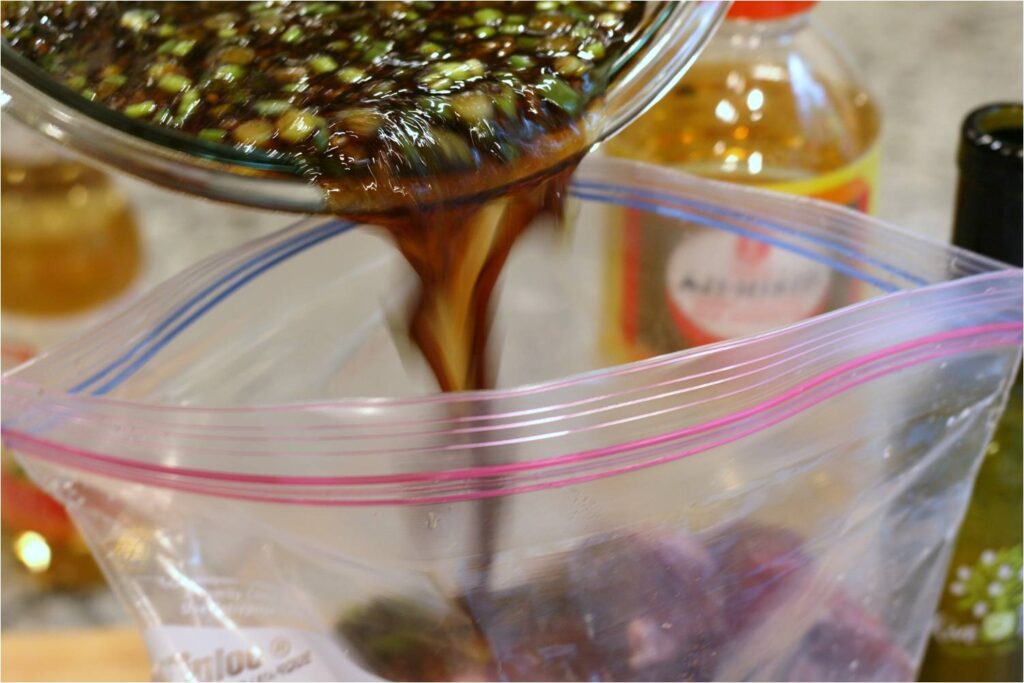 Add Marinade to bag for Asian-Sesame Short Ribs
