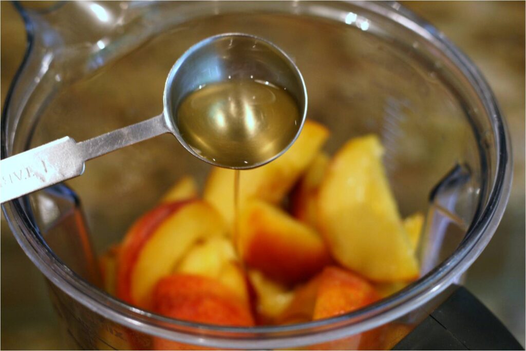 Add Peach Balsamic to Peaches