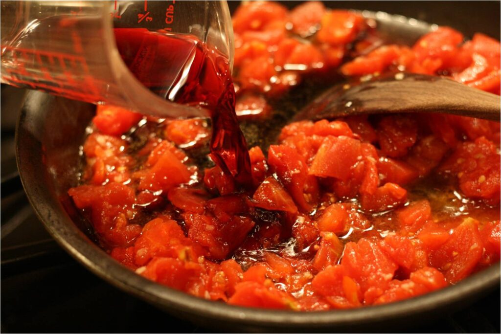 Add Red Wine to Sauce