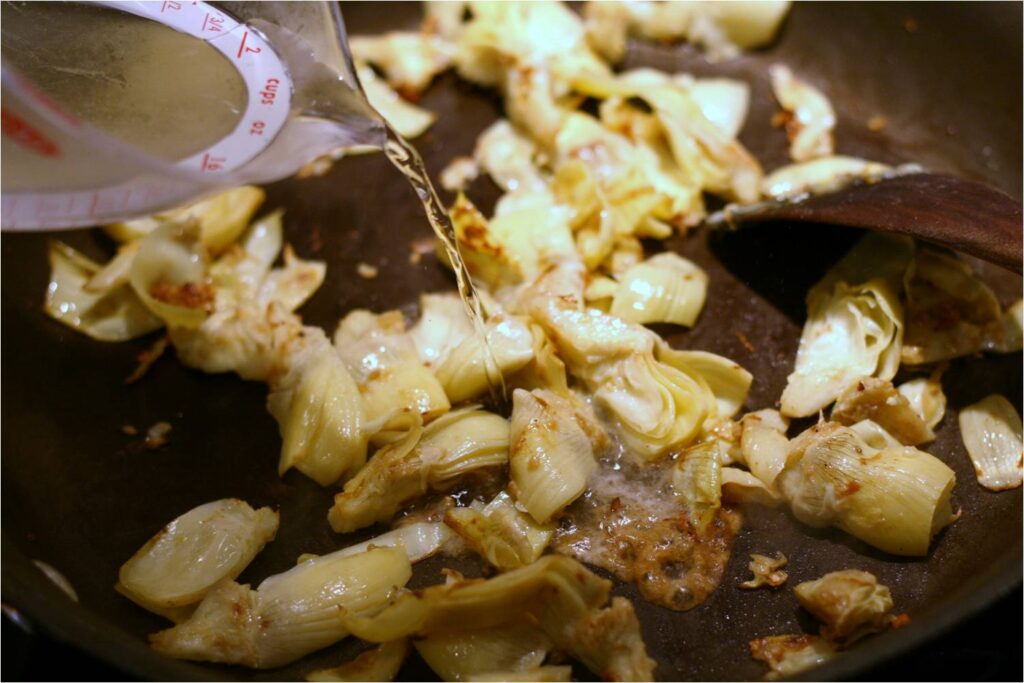 Add White Whine to Artichokes