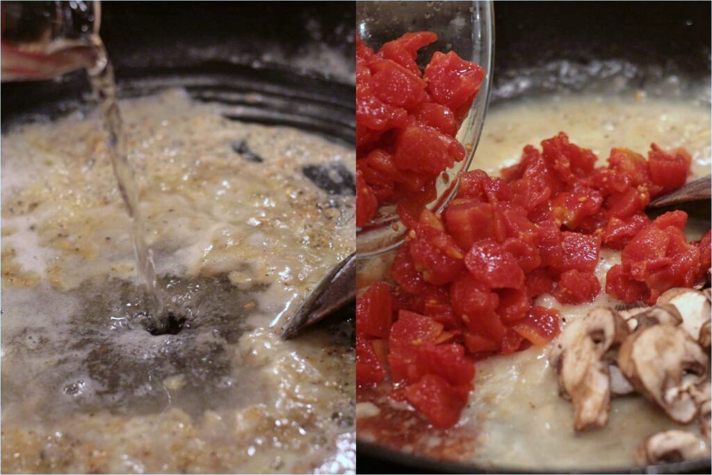 Add Wine and Tomatoes