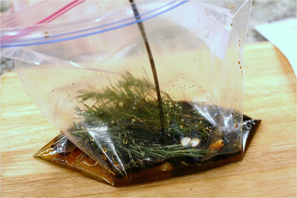 Add balsamic chicken wings marinade ingreds to bag