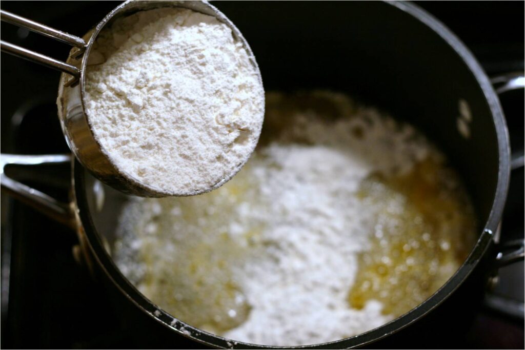 Add flour to make Harissa Cheese Puffs
