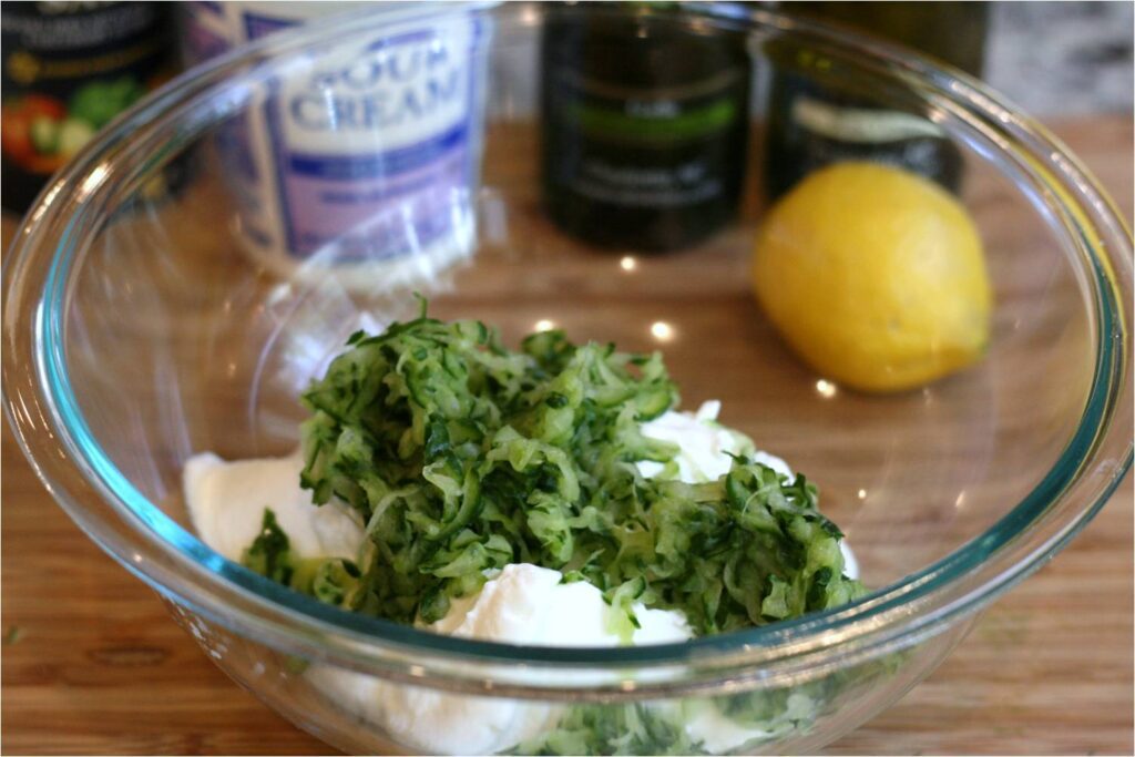 Add strained cucumber to yogurt