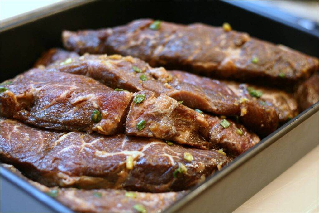 Asian-Sesame Short Ribs before Grilling