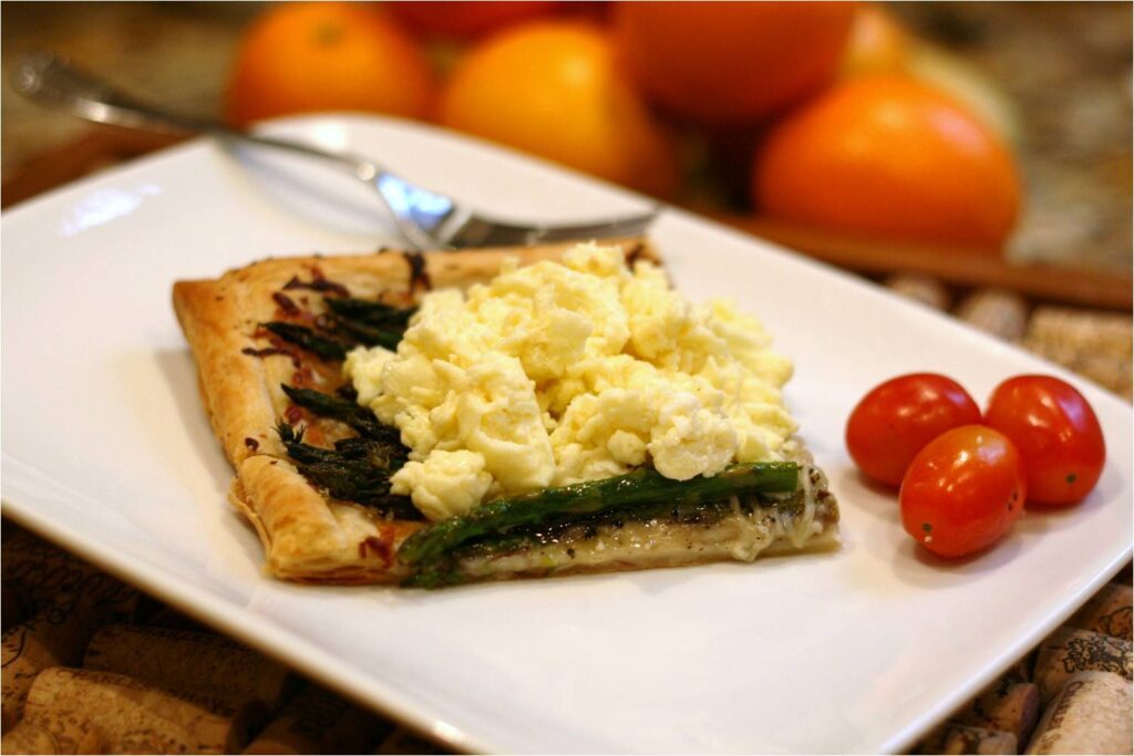 Asparagus Galette with Scrambled Eggs