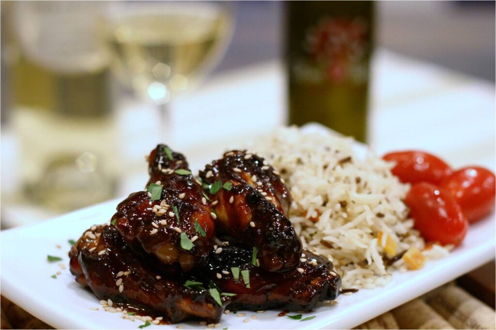 Balsamic Rosemary Glazed Chicken Wings Dinner