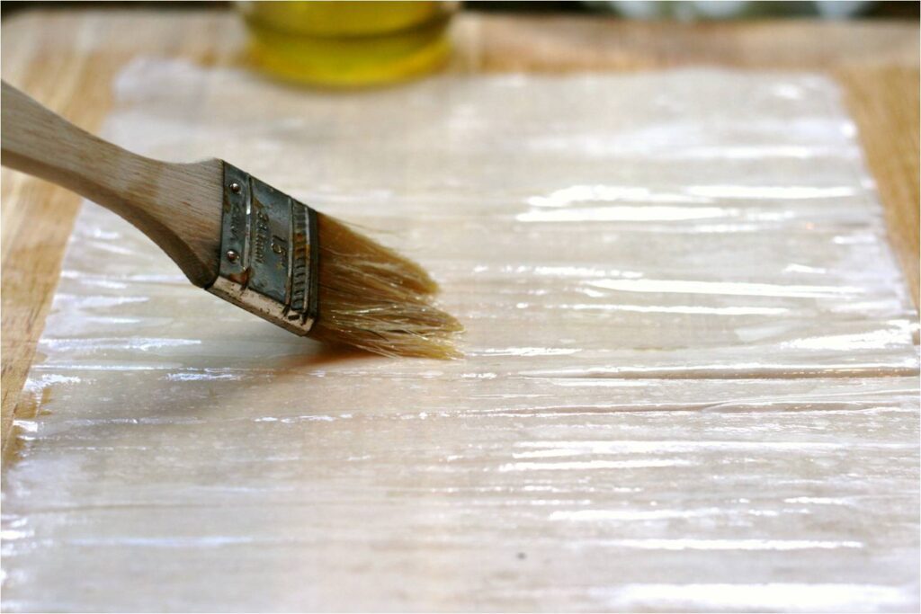 Brush Phyllo with EVOO
