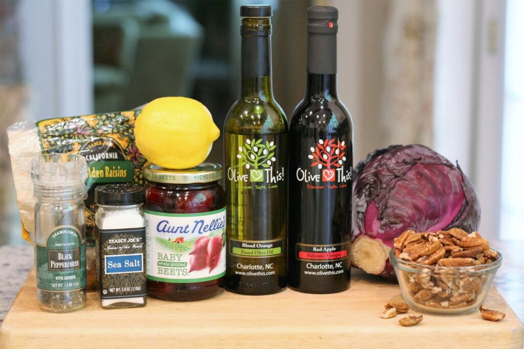 Cabbage and Beet Slaw Ingredients