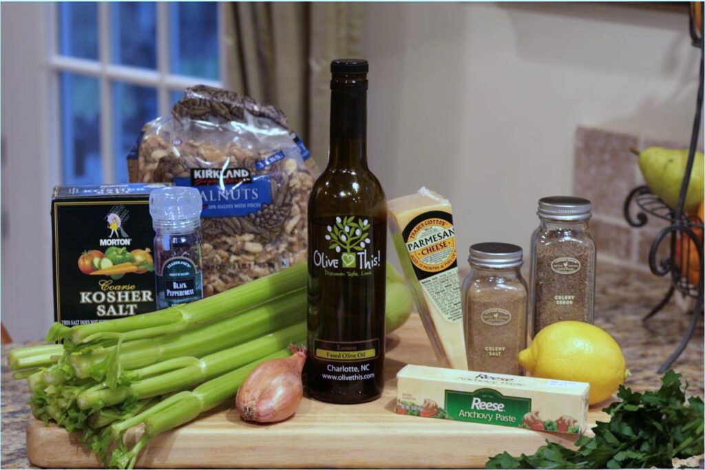 Celery and Parmesian Salad Ingredients