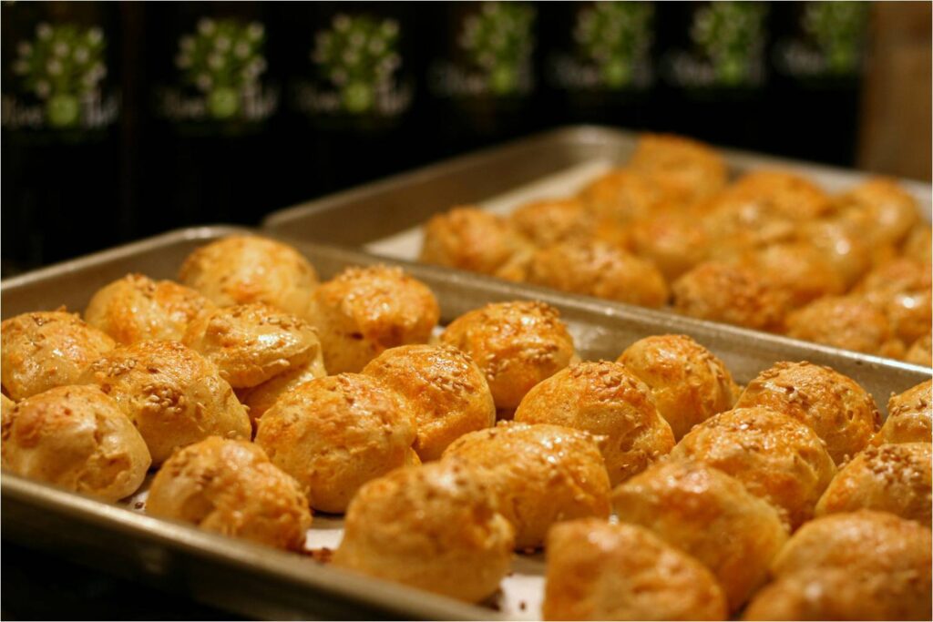 Cheese Puffs Out of Oven Cooling