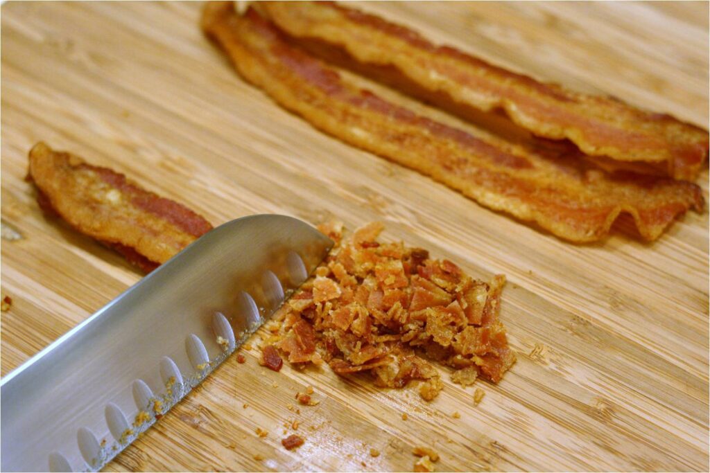 Chop Bacon into Crumbles