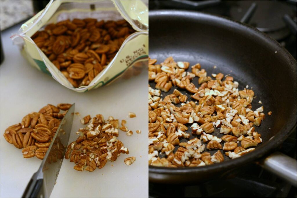 Chop and toast pecans