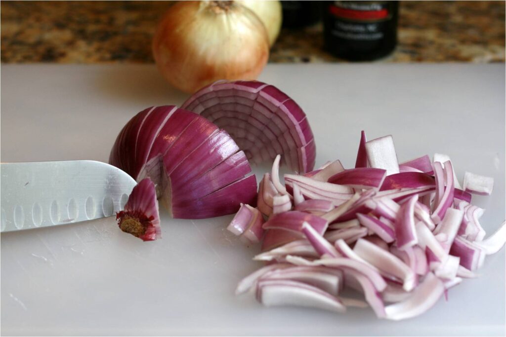 Chopped Red Onions for Caramelizing