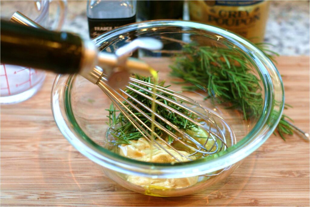 Combine Lemon Garlic Rosemary Glaze for Tuna Steaks