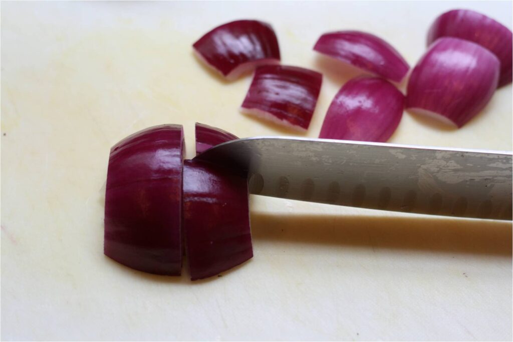 Cut Red Onion into Squares