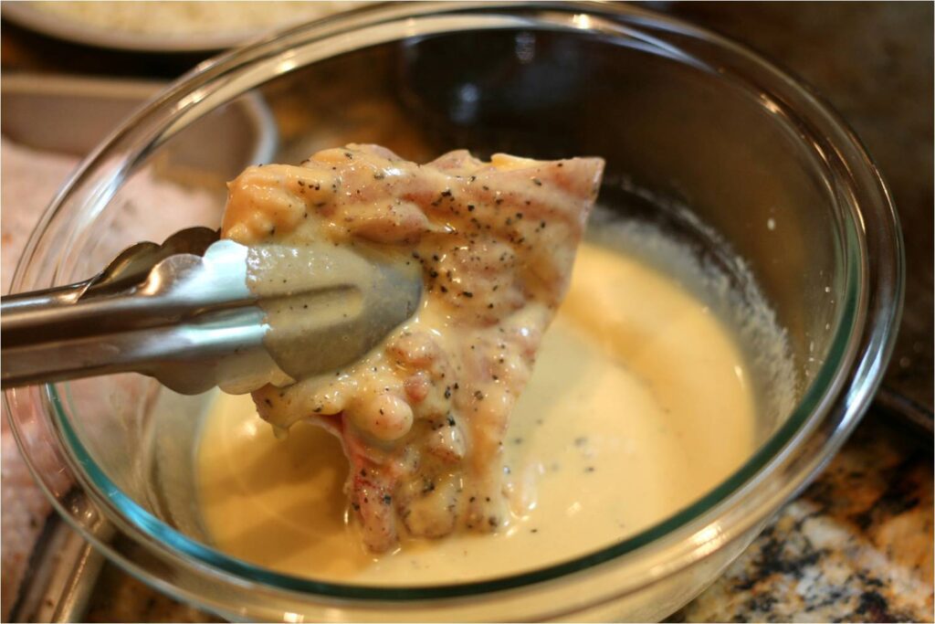 Dip Gremolata Chicken in Mixture