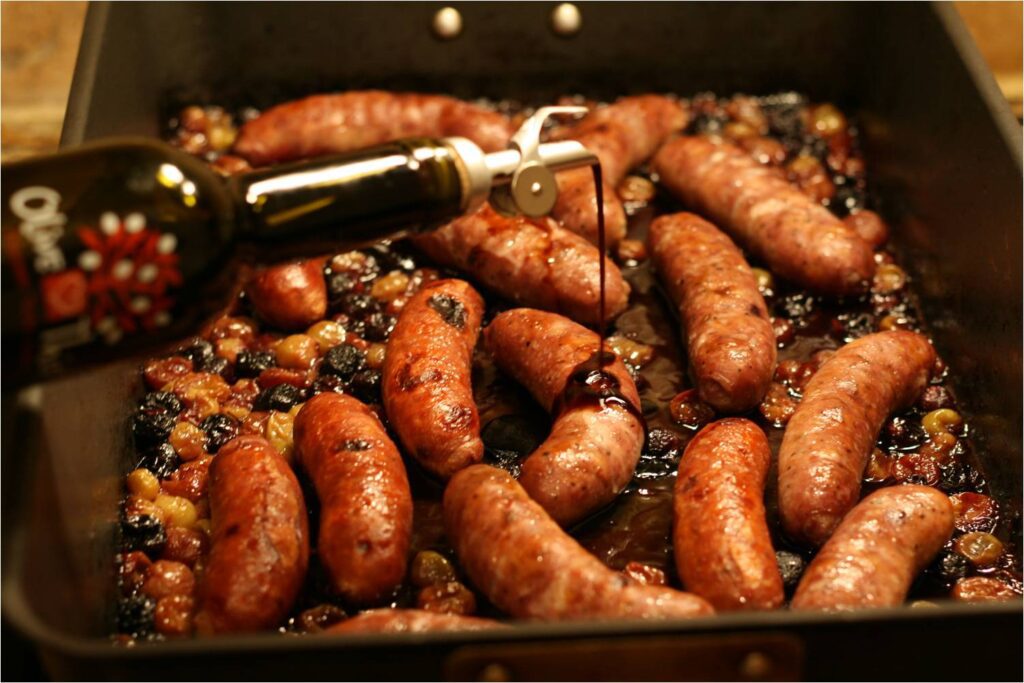 Drizzle Traditional Balsamic on Sausages
