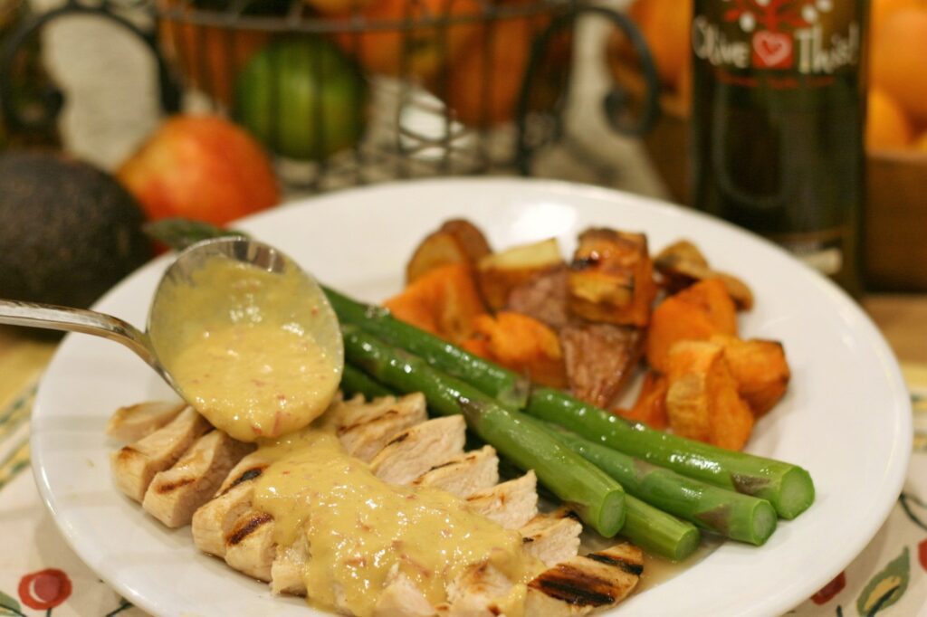 Easy Dijon Sauce with Tarragon White Balsamic Vinegar Feature