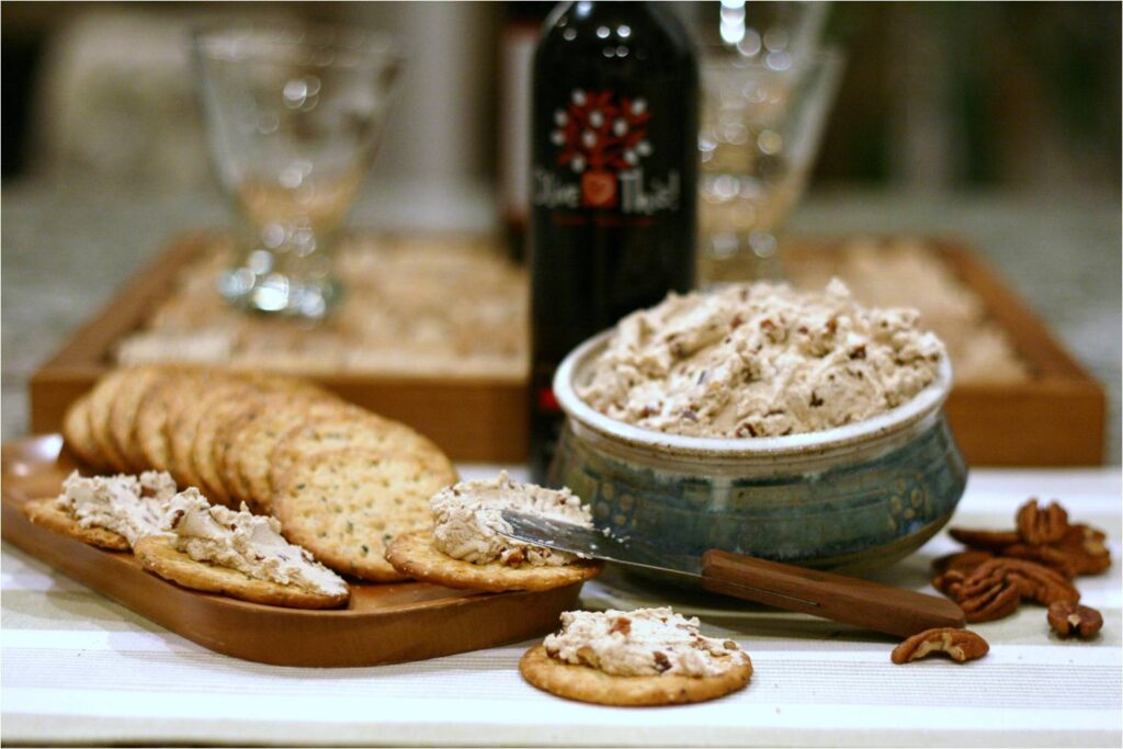 Easy Goat Cheese Spread with Blackberry Ginger Balsamic Feature
