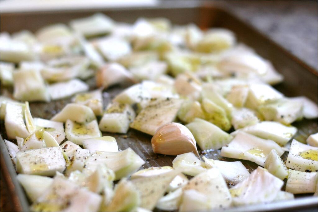 Fennel & Garlic on sheet pan