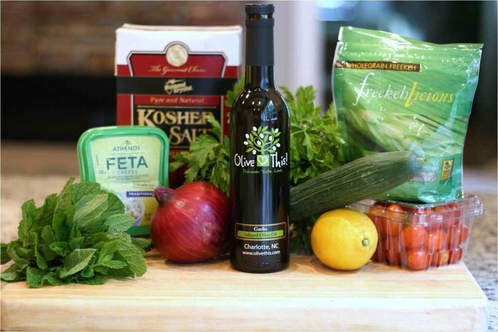 Freekeh Tabbouleh Ingredients