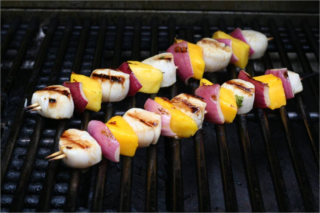 Grill Scallop Kebabs