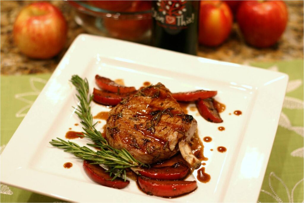 Grilled Pork Chops Apple Balsamic Feature