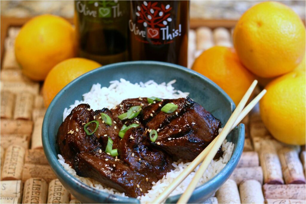 Grilled Teriyaki Steak with Honey Ginger Balsamic Feature
