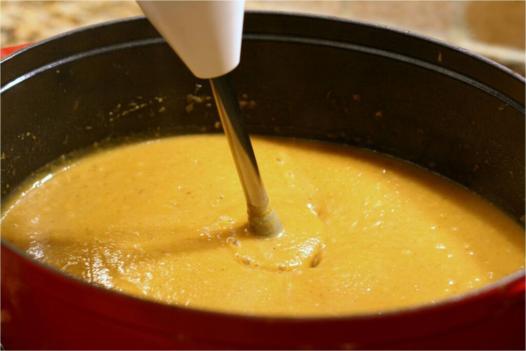 Immersion Blender in Butternut Squash Soup