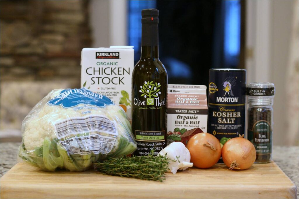 Ingredients for Cauliflower Soup with Fennel EVOO