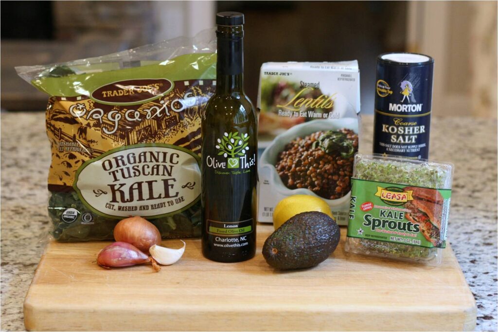 Kale and Lentil Bowl Ingredients