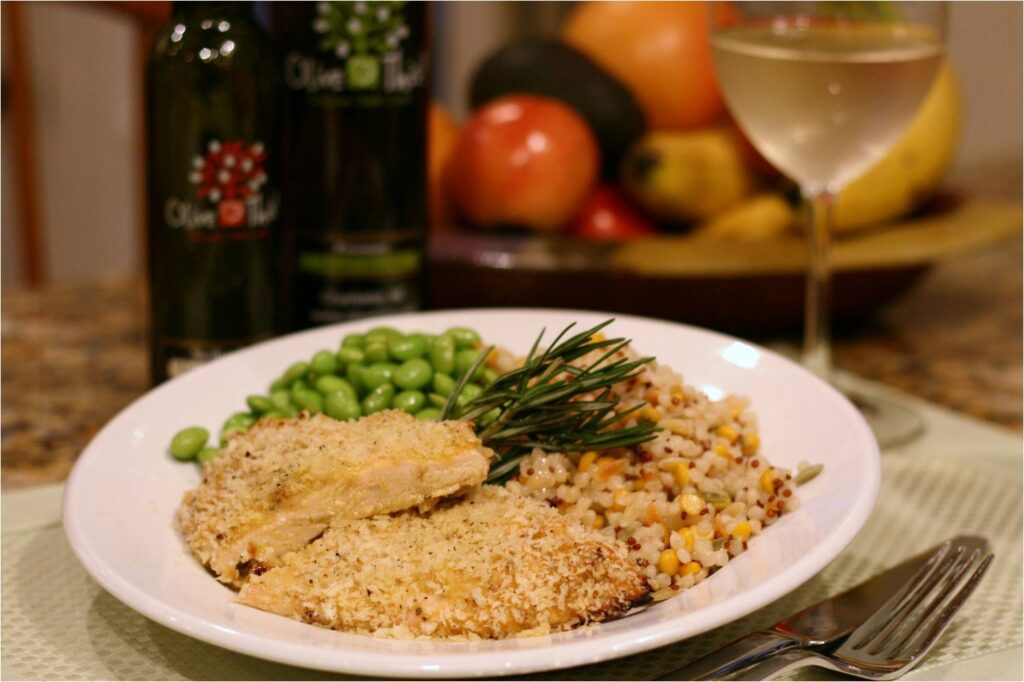 Lemon Balsamic-Dijon Chicken with a Rosemary Olive Oil Crust Feature