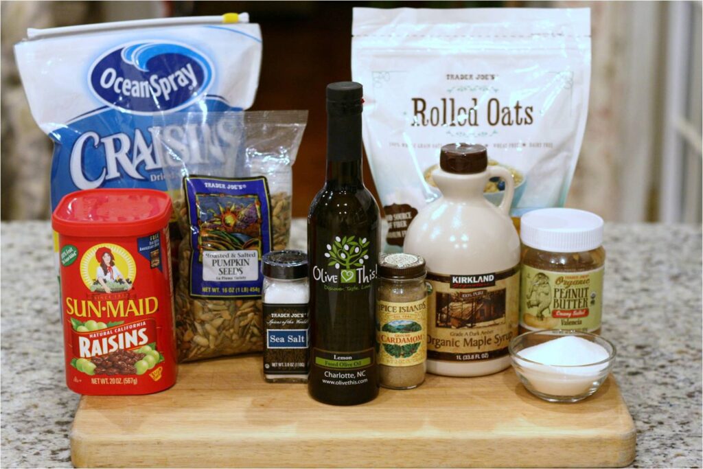 Lemon Cardamom Granola Bars Ingredients