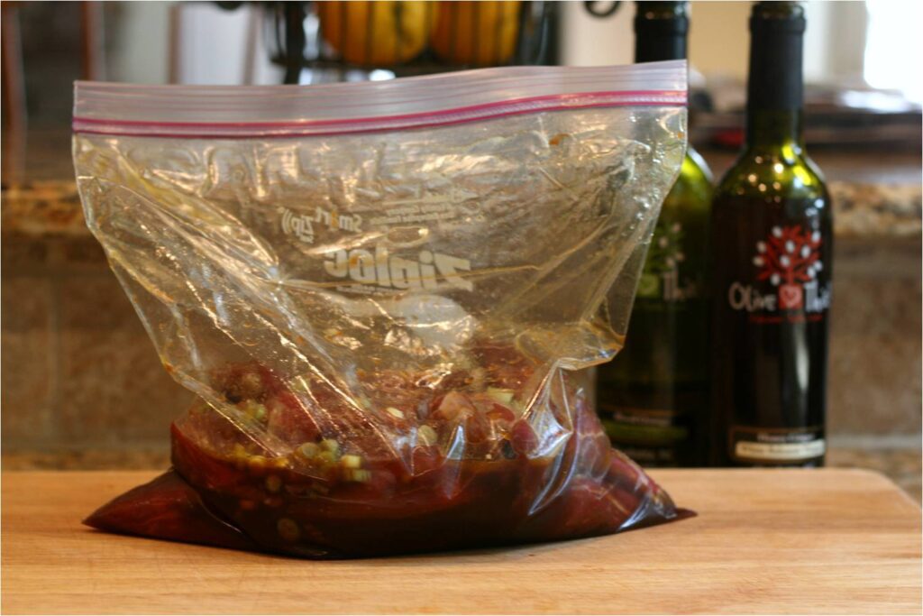 Marinate Flank Steak in Zipper Lock Bag