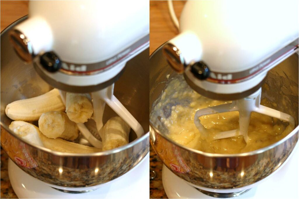 Mash Bananas for Walnut Muffins