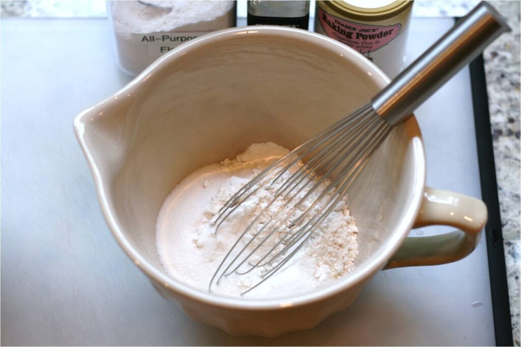 Mix Dry Ingredients for Lemon Blueberry Pancakes