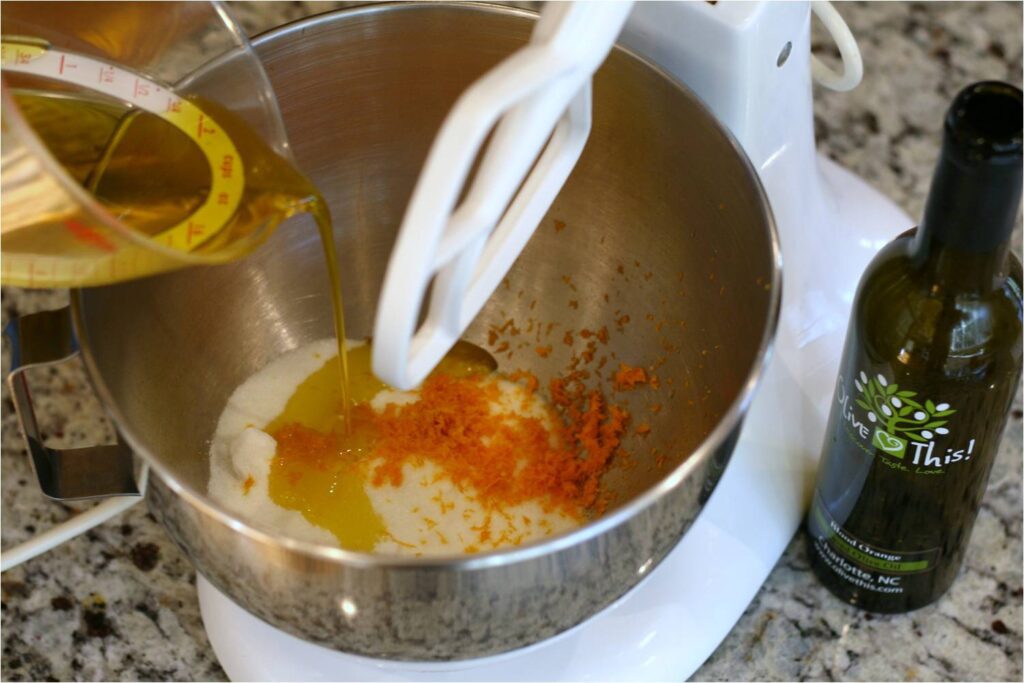 Mix Wet Ingreds for Orange EVOO Cookies
