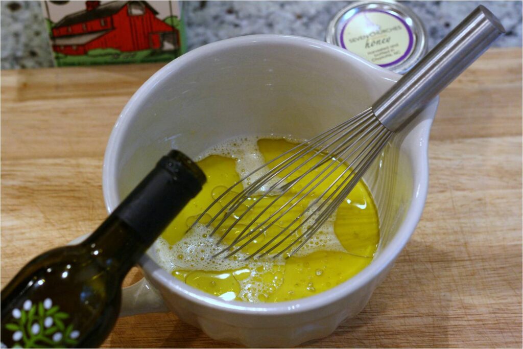 Mix wet ingreds for Lemon Honey Muffins