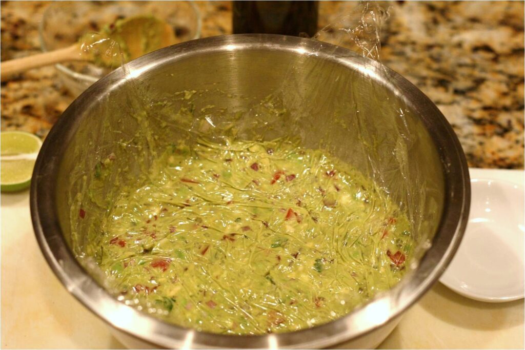 Plastic Wrap on Guacamole