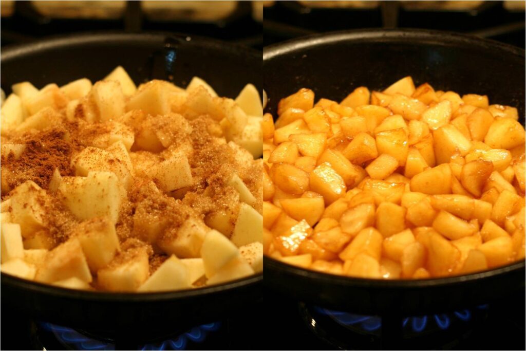 Prepare Apple Filling for German Pancake