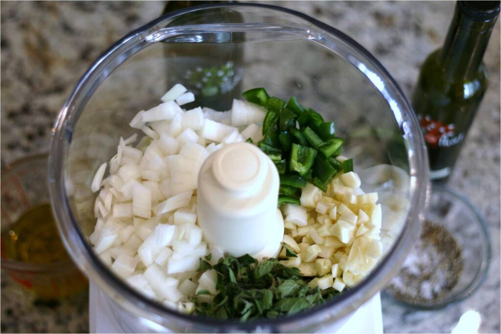 Puree ingredients for Spiced Pork Roast rub