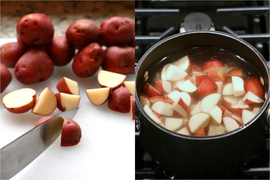 Quarter and Boil Red Potatoes