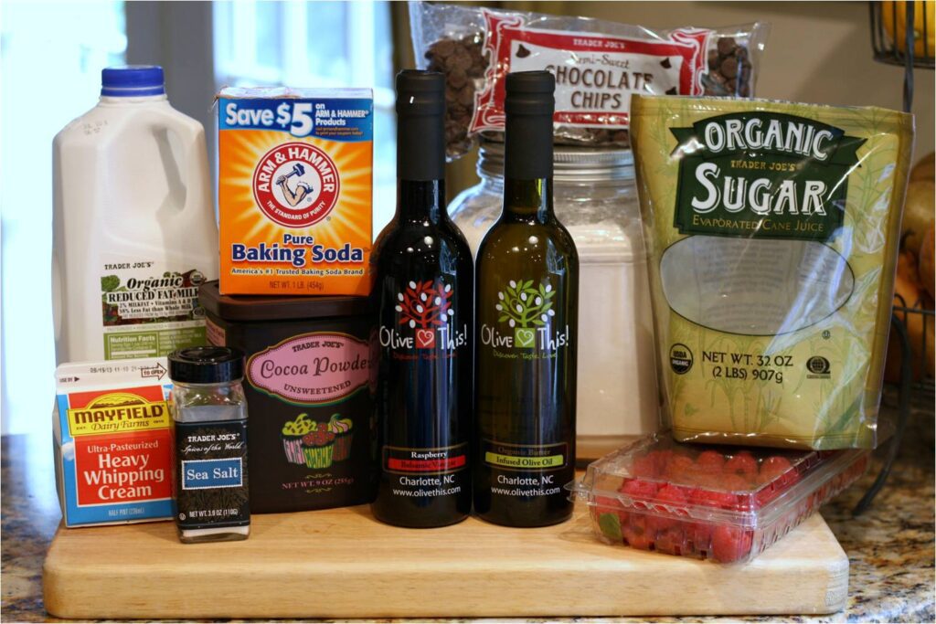 Raspberry Balsalmic Chocolate Cupcakes Ingredients