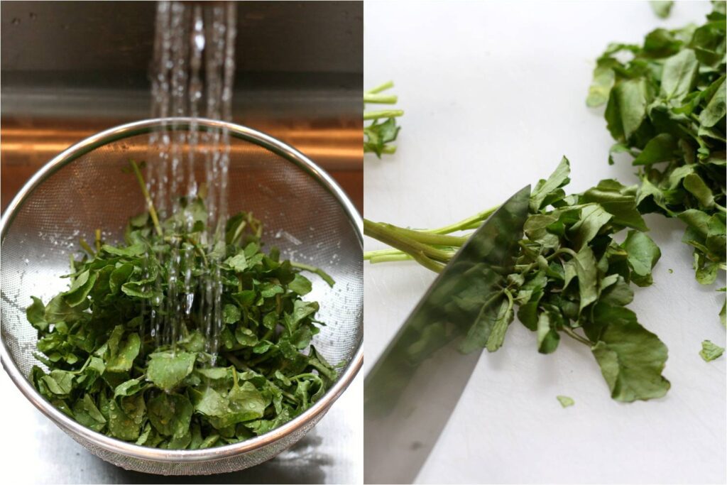 Rinse and Chop Watercress