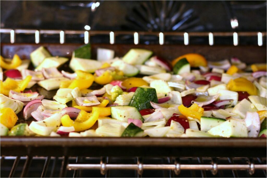 Roast Veggies for Frittata in Single Layer