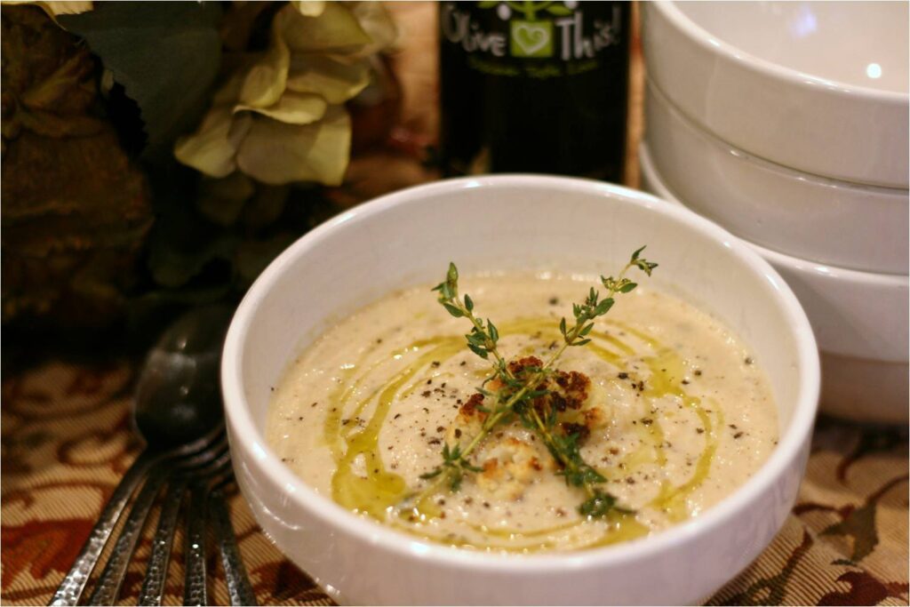 Roasted Cauliflower Soup with Fennel EVOO Feature