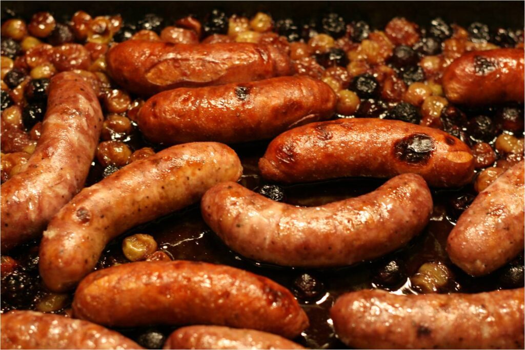 Roasted Sausages and Grapes Feature