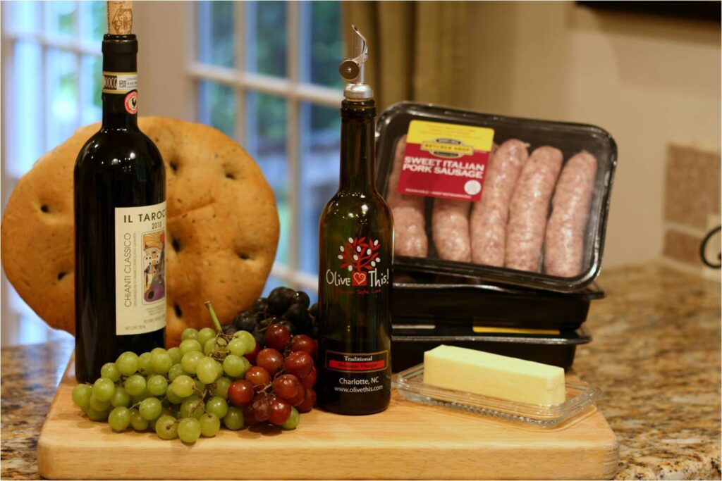 Roasted Sausages and Grapes Ingredients