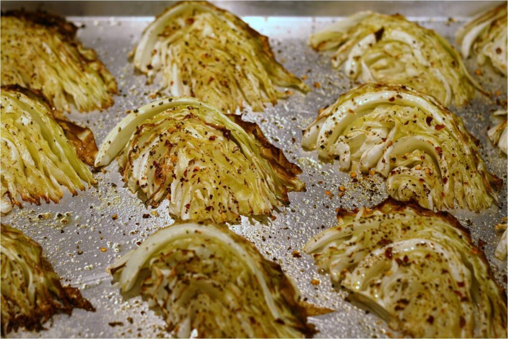 Roasted cabbage after the oven